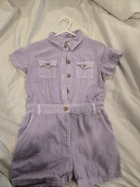 Cat & Jack Lavender Short Sleeve One-Piece Romper